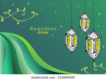 background for Islamic holy month of prayers, Ramadan Mubarak celebration