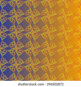 Background with Islamic Seamless Pattern. Trinity knot. Vector illustration