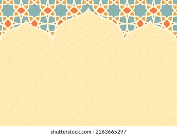 background with Islamic theme. with typical Middle Eastern patterns and simple colors for banners, greeting cards and layouts