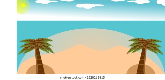 background of island beaches and coconut trees