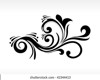 background with isolated black floral pattern tattoo