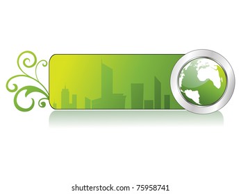 background with isolated ecology concept glossy banner