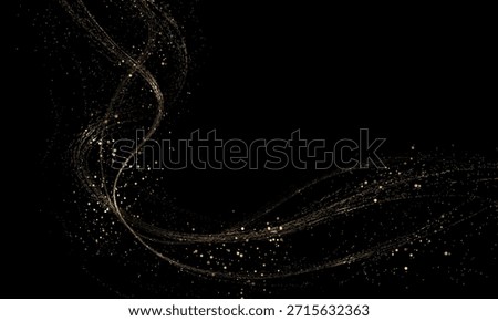 A background with an isolated, exquisite golden wavy chaotic pattern