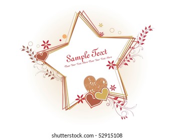 background with isolated floral frame, illustration
