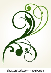 background with isolated green filigree pattern illustration
