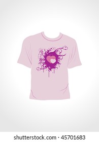 background with isolated grungy heart pattern tshirt