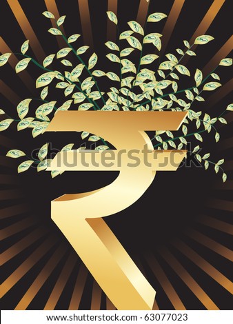 background with isolated indian rupee symbol,illustration