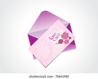 background with isolated love card and, purple envelop