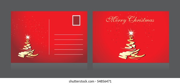 background with isolated merry christmas postcard