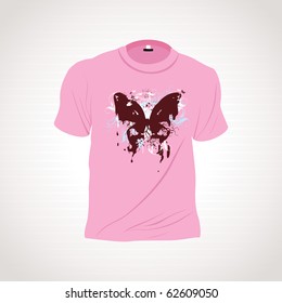 background with isolated pink tshirt, illustration