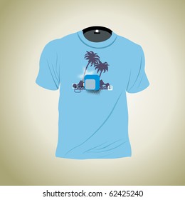 background with isolated sky blue tshirt