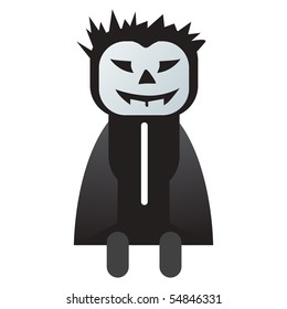 background with isolated witch, vector illustration