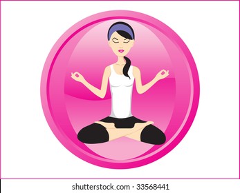background with isolated yoga icons, illustration