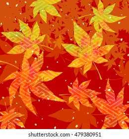 Background of Japanese maple autumn leaves