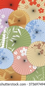 Background of Japanese umbrellas