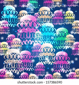 background with jellyfishes eps 10