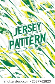 fundo Jersey design, jersey, futebol, futsal, corrida, badminton, tênis, exercício, padrão, pincel, grunge, branco, verde, amarelo