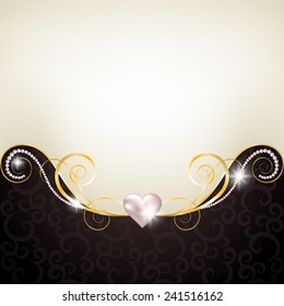 Background with jewelry frame for wedding or Valentines card