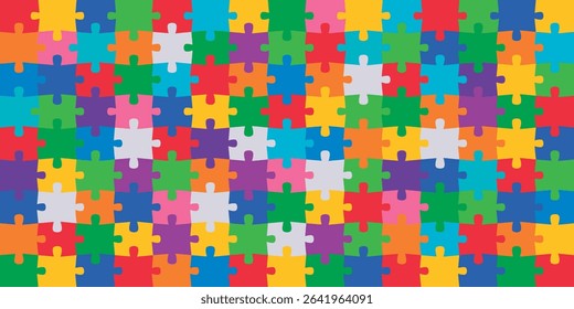 Background with jigsaw puzzle 135 colorful pieces image vector.	