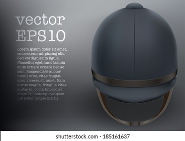 Background of Jockey helmet for horseriding athlete. Front view. Sport protection. Vector Illustration.