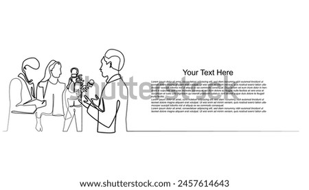 background for journalists. banner template for journalists being interviewed. background for world press day.