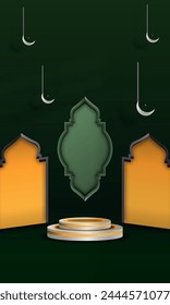 Background for Kareem Ramadhan Theme Product Photos with Elegant Simple Islamic Ornament EPS 10