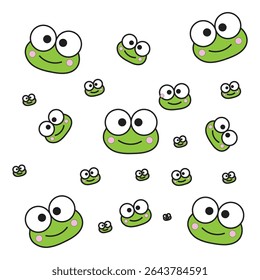 fundo keropi vetor ilustração keropi é um sapo verde com grandes olhos e uma boca em forma de V que é muito bonito e adorável