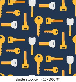 Background key repeating seamless pattern in vintage retro style
