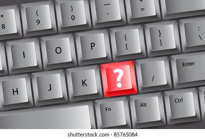 Background of keyboard buttons with "?" sign