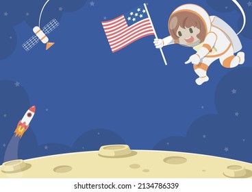 Background of kid floating in space