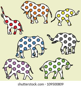 Background for kids with dotted elephants