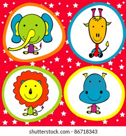 Background for kids with funny animals