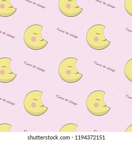 Background for kids. Seamless pattern. Moon