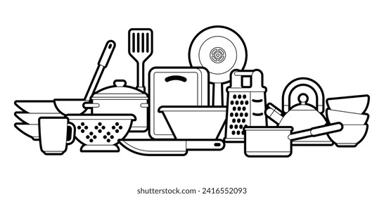 Background with kitchen utensils. Cooking tools for restaurant.
