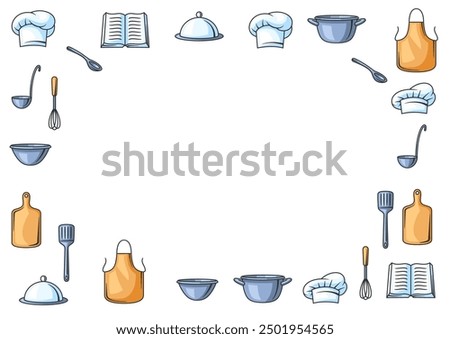 Background with kitchen utensils. Cooking tools for home and restaurant.