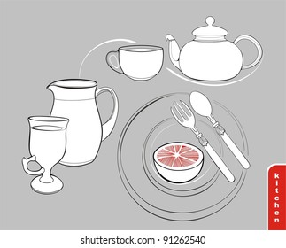 background with kitchenware