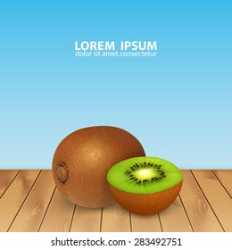 Background with kiwi. High quality vector. EPS10 vector