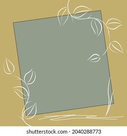 Antecedentes para la etiqueta, publicidad, presentación, tarjeta de cosméticos, productos naturales, moda y belleza. Simple contorno de líneas blancas de una planta de hierbas. Diseño minimalista escandinavo botánico