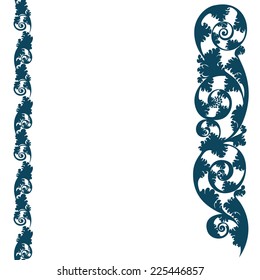 background lace border pattern, silhouette design plant ornament