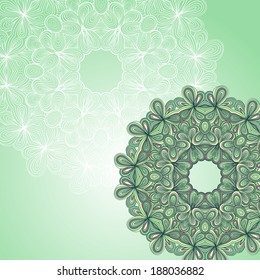 background with lace circle hand drawn ornament. use as backdrop, greeting card