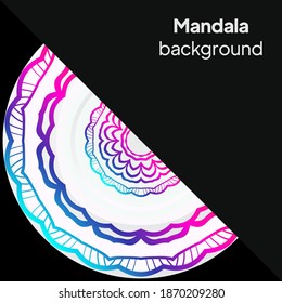 Background with lace mandala ornament. Template greeting card design . Decoration elements for design invitation, wedding cards, greeting cards. Vector