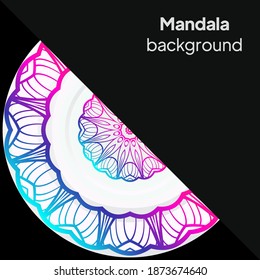 Hintergrund mit Spitzen-Mandala-Ornament. Template Grußkartendesign . Dekorationselemente für Design-Einladung, Hochzeitskarten, Grußkarten. Vektorgrafik