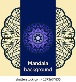 Background with lace mandala ornament. Template greeting card design . Decoration elements for design invitation, wedding cards, greeting cards. Vector
