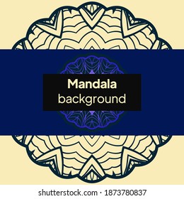 Background with lace mandala ornament. Template greeting card design . Decoration elements for design invitation, wedding cards, greeting cards. Vector