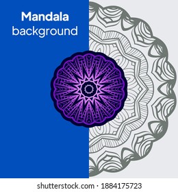 Background with lace mandala ornament. Template greeting card design . Decoration elements for design invitation, wedding cards, greeting cards. Vector