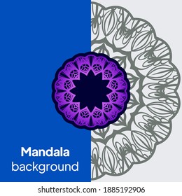 Background with lace mandala ornament. Template greeting card design . Decoration elements for design invitation, wedding cards, greeting cards. Vector