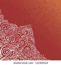 Background with lace ornament and space for your text. Template frame design for card.