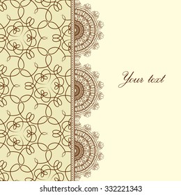 Background with lace and ornament for text