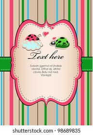  Background with ladybirds in love. vector eps 8