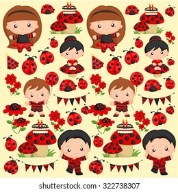 background ladybug party